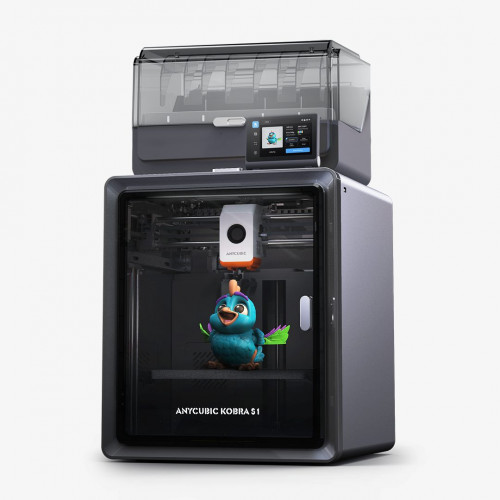 Anycubic Kobra S1 Combo 3D Printer, 4 Stunning Multicolor, Intelligent Drying While Printing, Built-in Camera, 600mm/s High Speed and 320℃ Hotend Free-Clog Extruder