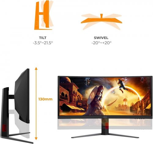 AOC CU34G4ZCA Monitor de gaming, negro