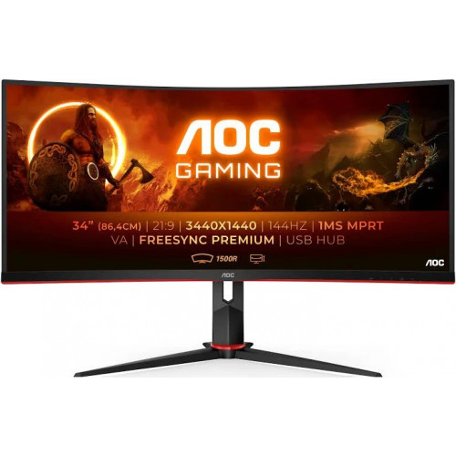 AOC Gaming CU34G2X/BK Monitor LED