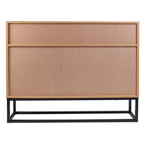 Aparador Aboot roble/Metal negro 80X100X29 cm (Alto x Ancho x Fondo)