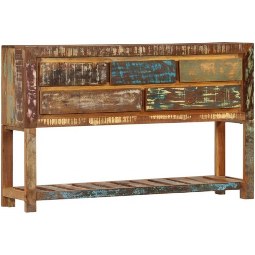 Aparador Mesa consola madera maciza Reciclada 120x30x75 cm 4402172
