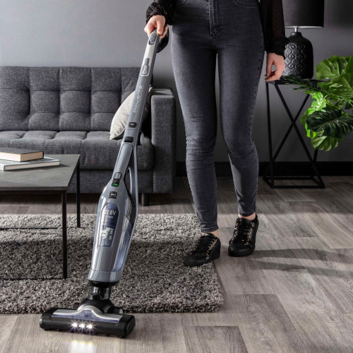 Apiradora de escoba sin cable Rowenta RH675 Dual Force 2 en 1 bateria iones de litio y autonomía hasta 45 min Gris