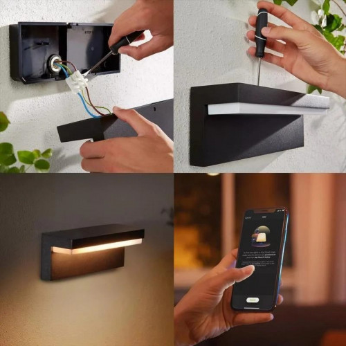 Aplique mural inteligente Philips Hue Nyro Bluetooth/Zigbee Negro