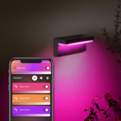 Aplique mural inteligente Philips Hue Nyro Bluetooth/Zigbee Negro