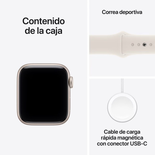 Apple Watch SE 3 GPS 40mm Aluminio blanco estrella con Correa Deportiva Blanco Estrella (S/M) Aluminio Blanco Estrella