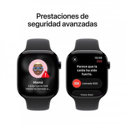 Apple Watch Series 11 GPS + Cellular 46mm Caja de Aluminio Negra con Correa Deportiva Negra M/L