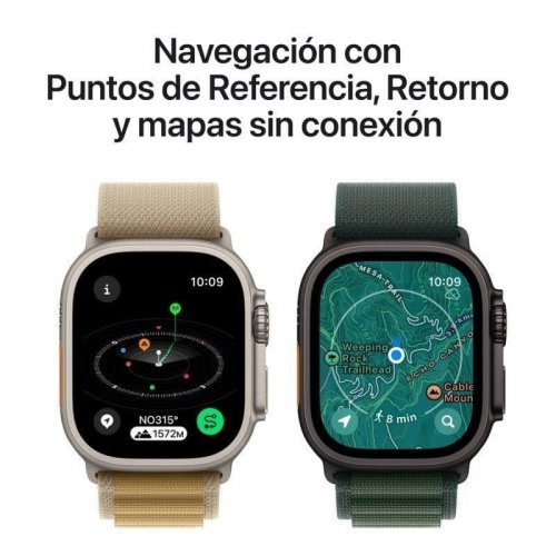 Apple Watch Ultra 2 GPS + Cellular 49mm Caja Negra Titanio con Correa Alpine Loop M Verde Oscuro
