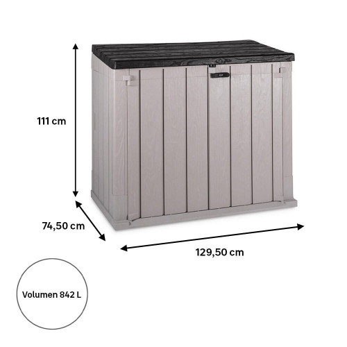 Arcón de resina para exterior TOOMAX STORA WAY 129.5 x 111 x 74.5 cm y capacidad de 842 L