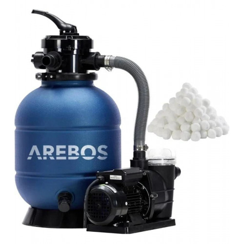 AREBOS Sistema de Filtrado de Arena con Bomba de 350 W