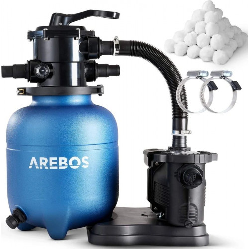 AREBOS Sistema de Filtrado de Arena con Bomba de 350 W