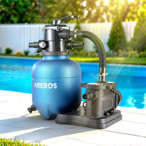 AREBOS Sistema de Filtrado de Arena con Bomba de 350 W