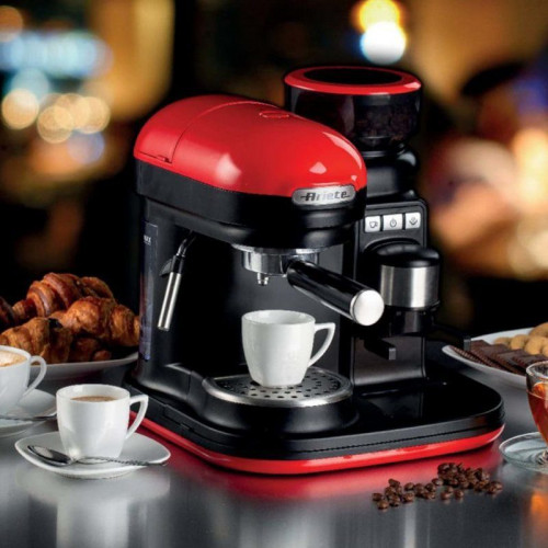 Ariete Moderna Cafetera Expreso 15 Bares 1080W Rojo/Negro