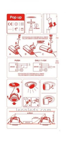 ARKOSLIGHT A2782132WT Proyector empotrado Pop Up 56o 4K Blanco texturizado
