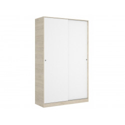 Armario 120x204h blanco brillo y roble natural - Venere