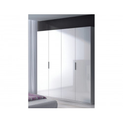 Armario 180x52x200h cm con 4 puertas abatibles blanco brillo – Livorno