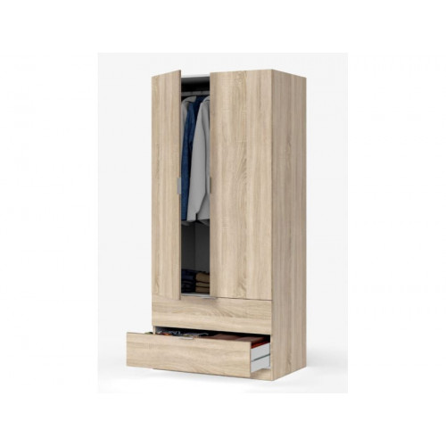 Armario 81x52x180h cm con 2 puertas y 2 cajones roble canadiense – Vercelli