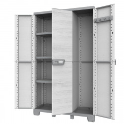 Armario alto 3 puertas Sequoia 172x102x39 cm uso interior / exterior gris