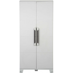 Armario alto baldas de resina Transforming 78x185x44 cm color gris 2 puertas