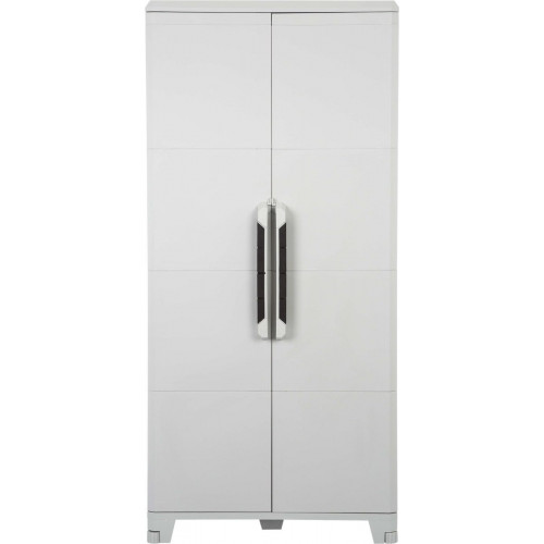 Armario alto baldas de resina Transforming 78x185x44 cm color gris 2 puertas