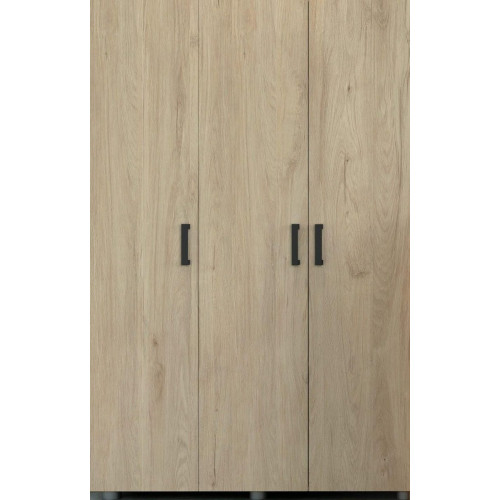 Armario alto despensero roble, 180x120x40 cm con 3 puertas