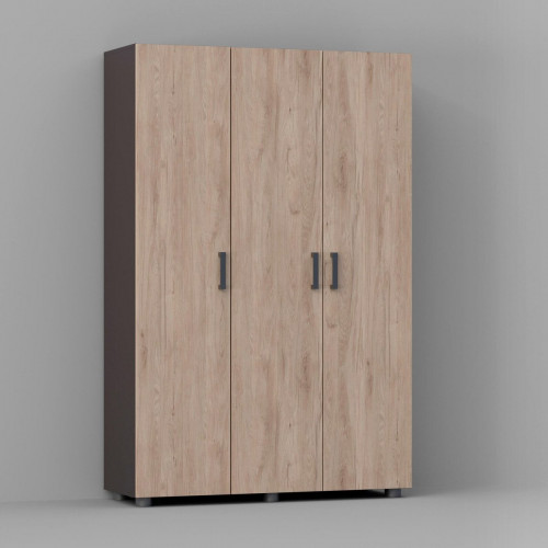 Armario alto despensero roble, 180x120x40 cm con 3 puertas