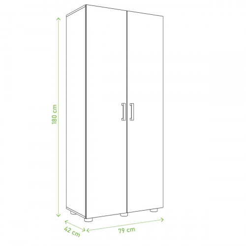Armario alto despensero roble, 180x79x42 cm con 2 puertas