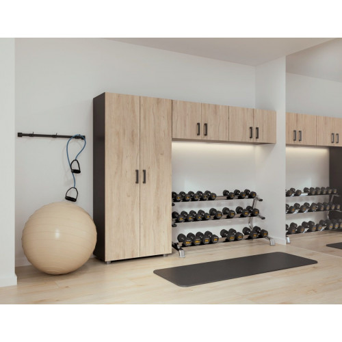 Armario alto despensero roble, 180x79x42 cm con 2 puertas
