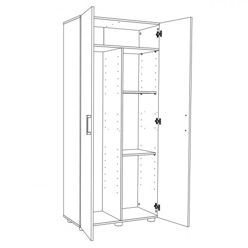 Armario alto despensero roble, 180x79x42 cm con 2 puertas