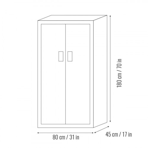 Armario alto metálico GARAGE 45 de 180x80x45 cm en gris antracita