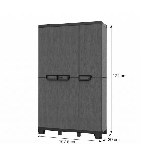 Armario alto Resina 3 Puertas Ardesia