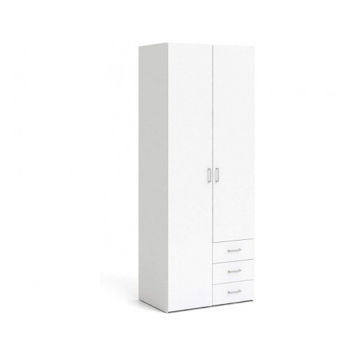 Armario blanco con dos puertas y tres cajones 77 x 200H cm -Ferriere