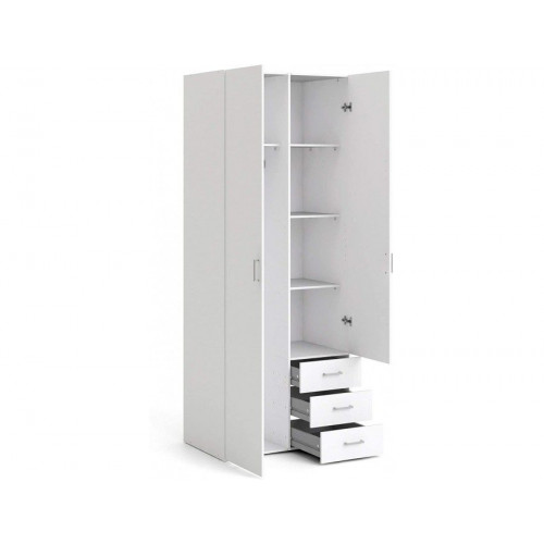 Armario blanco con dos puertas y tres cajones 77 x 200H cm -Ferriere