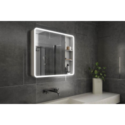 Armario de baño con luz Mia gris 80x70x11.4 cm