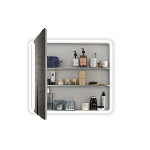 Armario de baño con luz Mia gris 80x70x11.4 cm