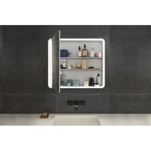 Armario de baño con luz Mia gris 80x70x11.4 cm
