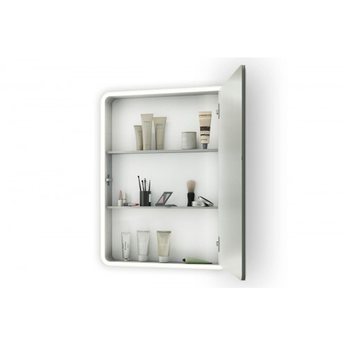 Armario de baño con luz Mia gris 80x70x11.4 cm