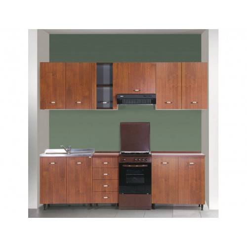 Armario de cocina de 80x32x72 cm en madera de nogal antiguo con dos puertas - Adige
