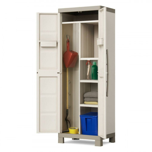 Armario de exterior - Mueble de jardín marrón arena 65x45x182h cm