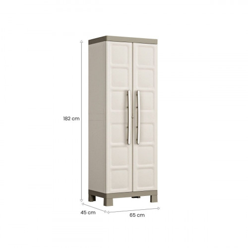 Armario de exterior - Mueble de jardín marrón arena 65x45x182h cm
