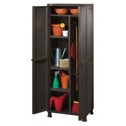 Armario de resina para exterior KETER Rattan 65 x 177 x 45 cm y capacidad de 430 L marrón