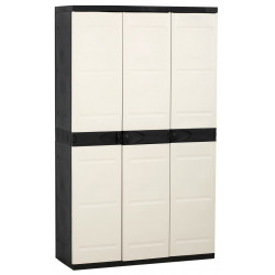 Armario escobero de resina Titanium 105x176x44 cm color negro 3 puertas