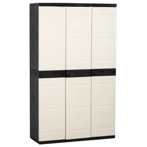 Armario escobero de resina Titanium 105x176x44 cm color negro 3 puertas