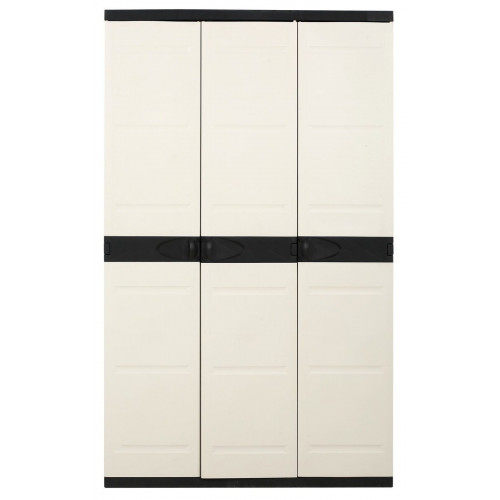 Armario escobero de resina Titanium 105x176x44 cm color negro 3 puertas