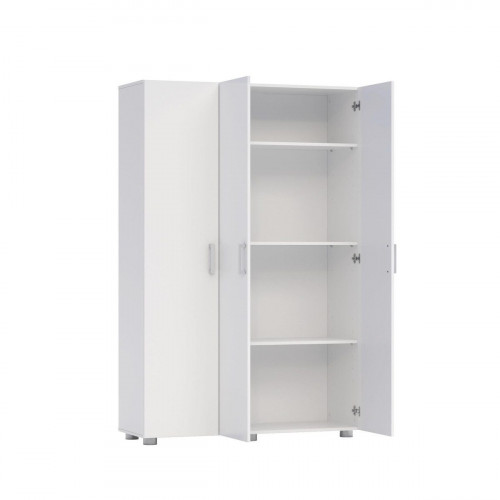 Armario escobero multiusos blanco 180x120x42 cm con 3 puertas