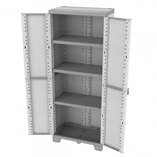 Armario escobero resina Sequoia 172x68x39 cm para uso interior / exterior gris