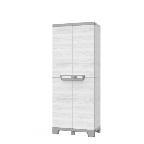 Armario escobero resina Sequoia 172x68x39 cm para uso interior / exterior gris