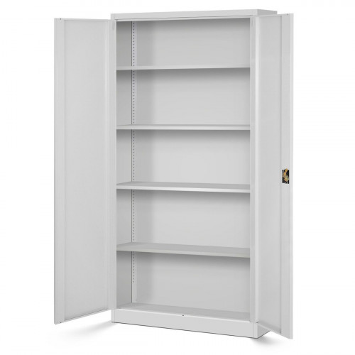 Armario Metálico de Oficina con 4 Estantes Ajustables 195 x 90 x 40 cm Gris