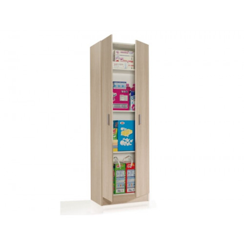 Armario multiusos 59x37x182h cm con 2 puertas y 3 estantes roble claro – Garofano