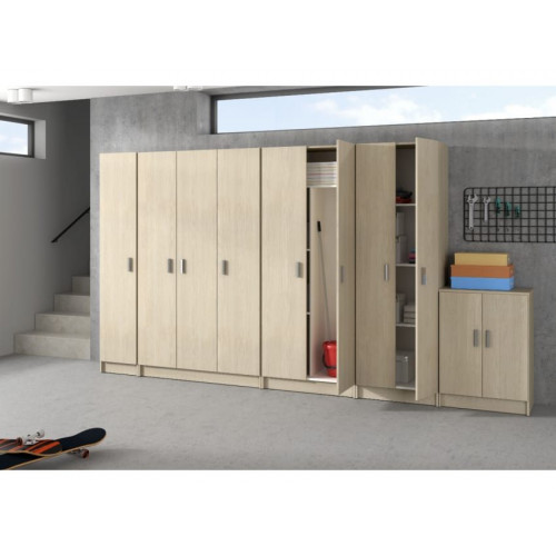 Armario multiusos 59x37x182h cm con 2 puertas y 3 estantes roble claro – Garofano