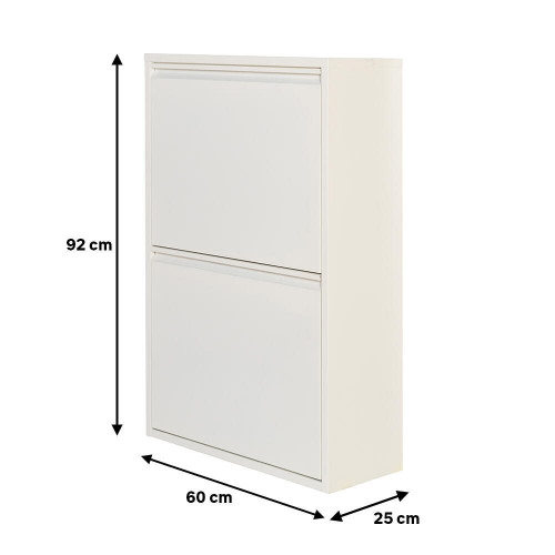 Armario para reciclaje metal 60x92x25cm color blanco 2 puertas 4 cubos de 15L